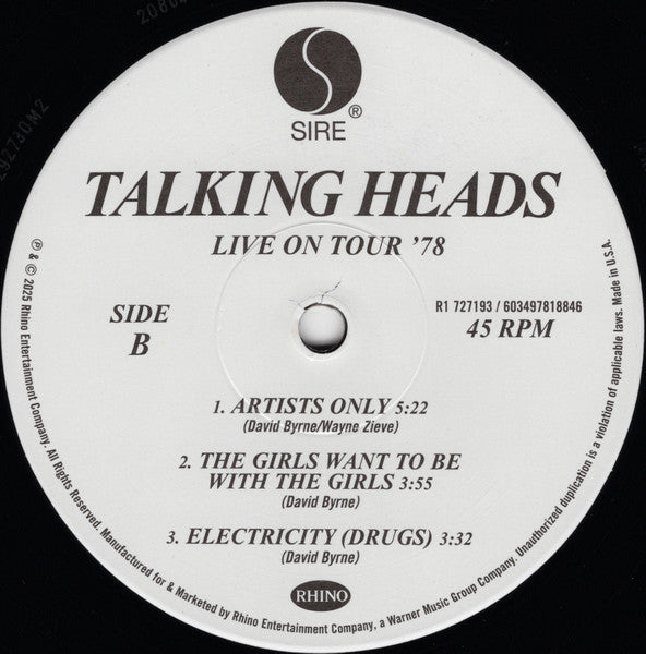 Talking Heads – Live On Tour '78