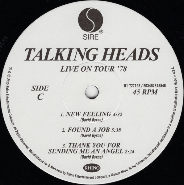 Talking Heads – Live On Tour '78