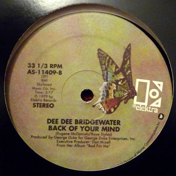 Dee Dee Bridgewater Bad for Me (incl. Larry Levan Mix) / Back of Your Mind