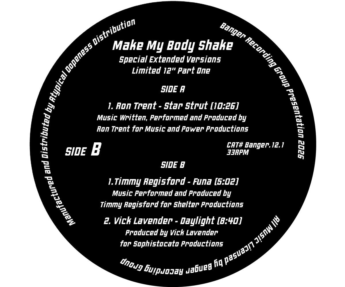 Ron Trent, Timmy Regisford & Vick Lavender - Make My Body Rock (Special Extended Versions Limited 12" Part One)【近日入荷予定】