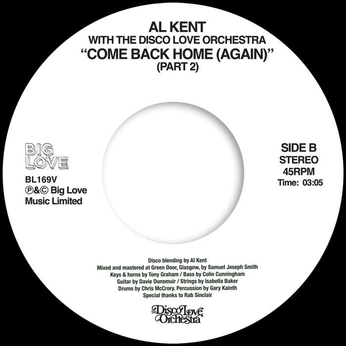 Al Kent with The Disco Love Orchestra - Come Back Home (Again)【近日入荷予定】