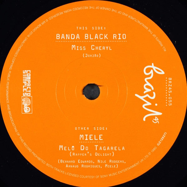 Banda Black Rio / Miele – Miss Cheryl / Melô Do Tagarela = Rapper's Delight (Instrumental)