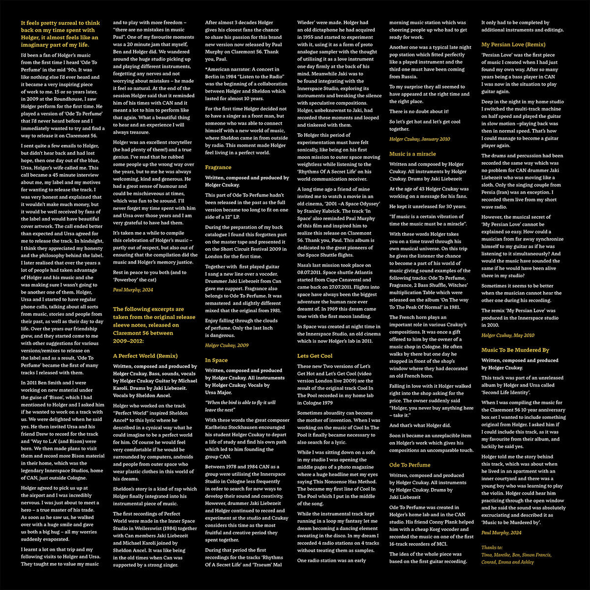 Holger Czukay - Claremont 56 Versions