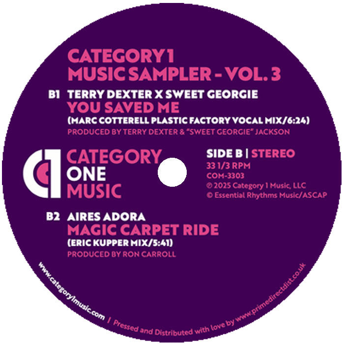 GU aka CVO x Ron Carroll / Shawn Christopher / Terry Dexter / Aires Adora - Category 1 Music Sampler - Vol. 3
