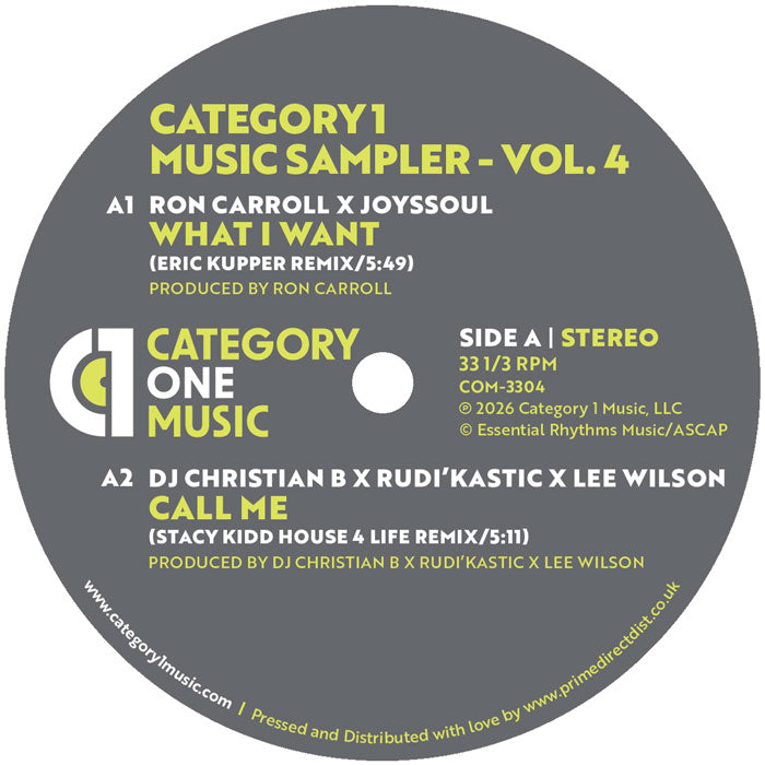 Ron Carroll / Stacy Kidd / Eric Kupper / Marc Cotterell - Category 1 Music Sampler - Vol. 4