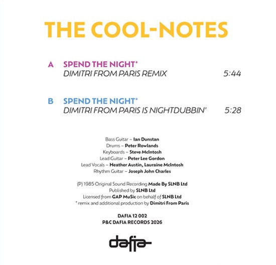 The Cool-Notes - Spend The Night (Dimitri From Paris Remixes)【近日入荷予定】