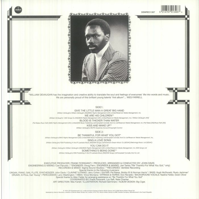 William DeVaughn – Be Thankful For What You Got【近日入荷予定】