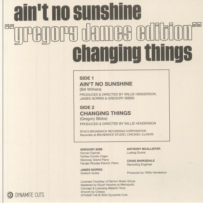 Gregory James Edition - Aint No Sunshine