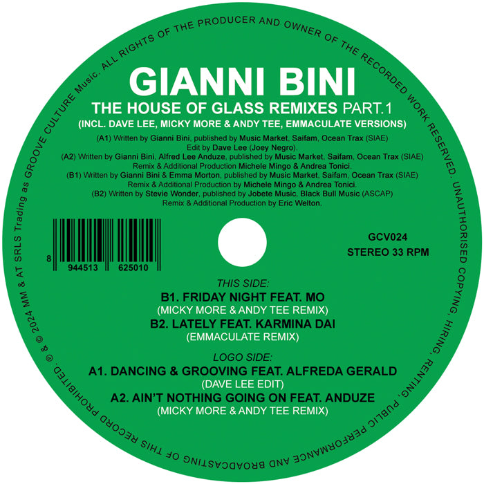 Gianni Bini / Various - The House Of Glass Remixes Part.1