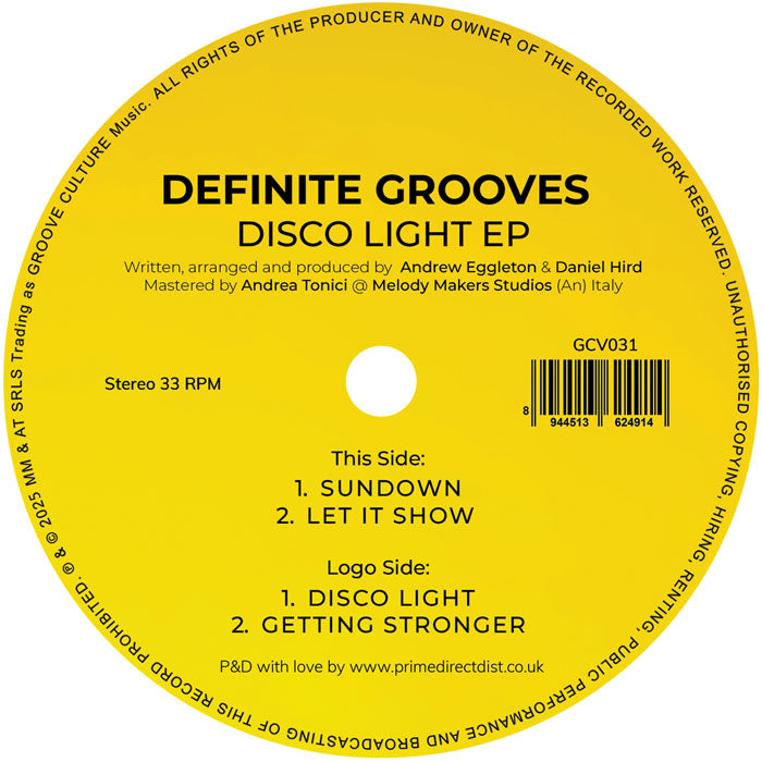 Definite Grooves - Disco Light EP