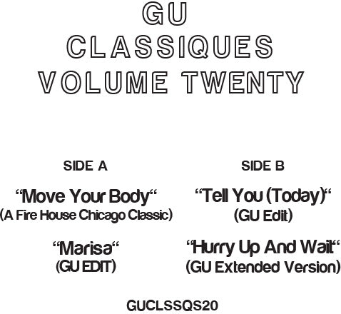 GU aka Glenn Underground - Classiques Volume Twenty (Vol. 20)