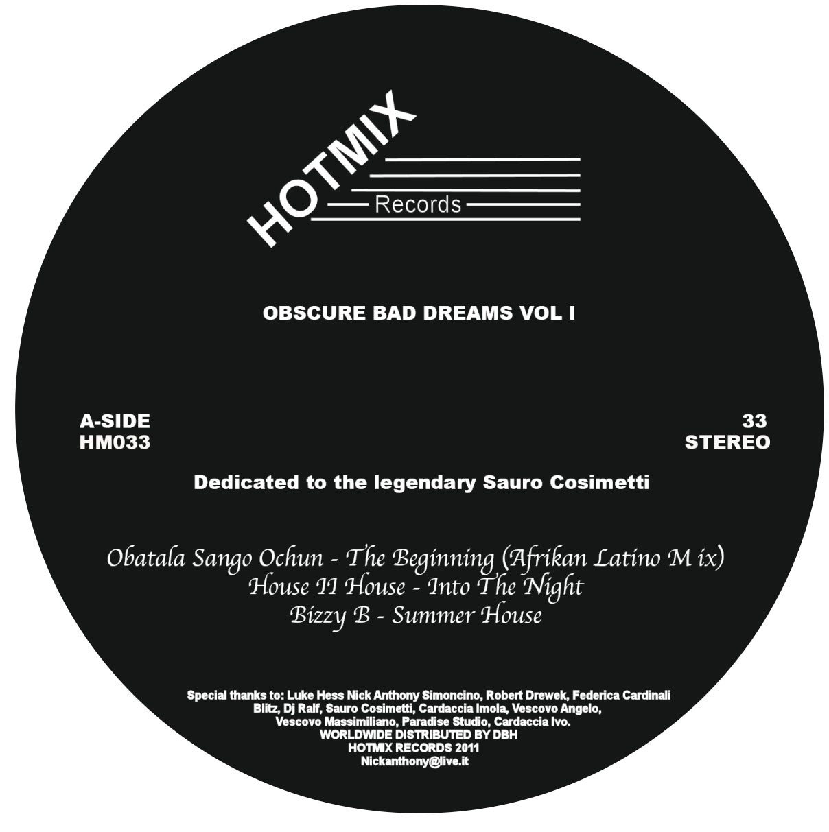 Various - Obscure Bad Dreams Vol. 1 - Dedicated To The Legendary Sauro Cosimetti
