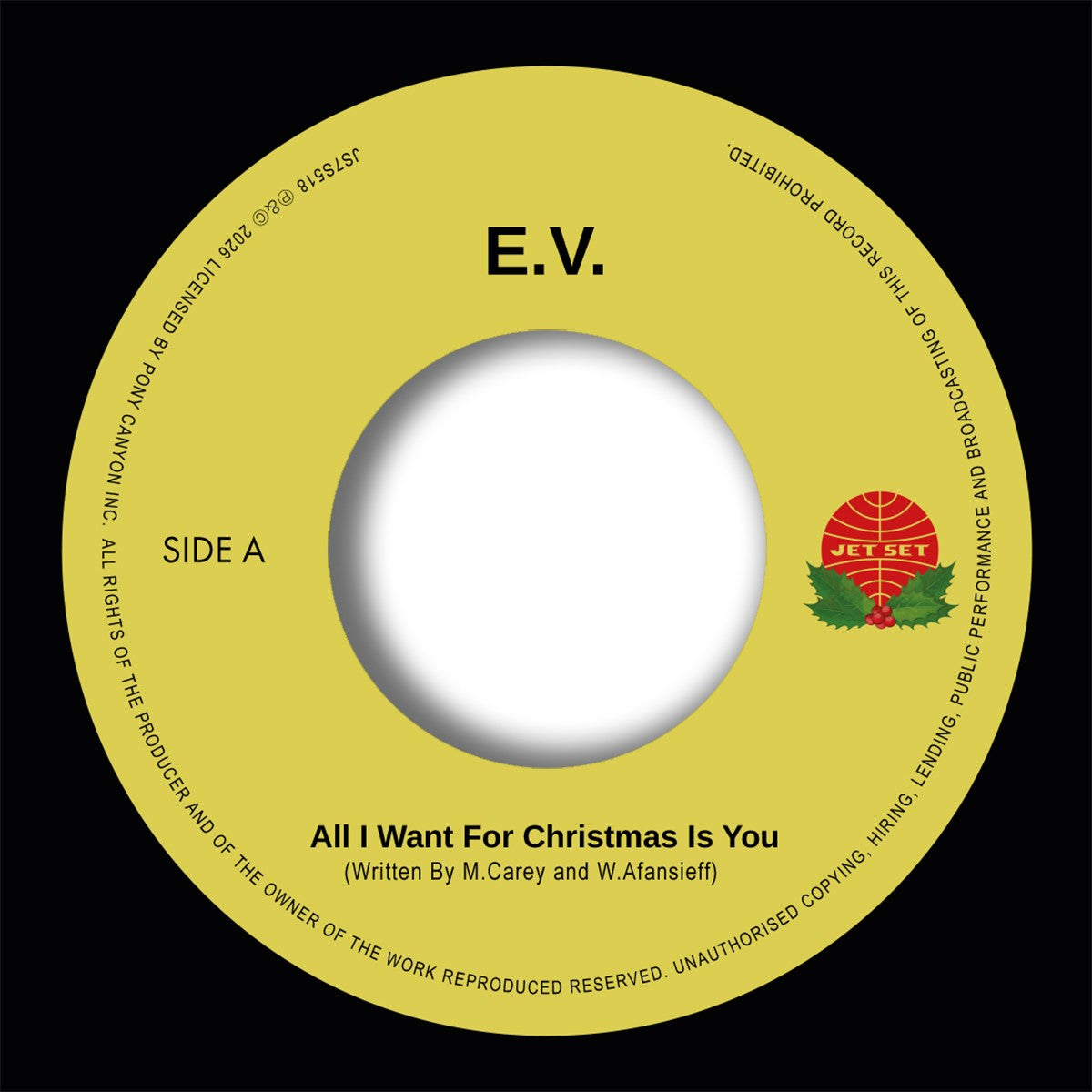 E.V. - All I Want For Christmas Is You / Christmas (Baby Please Come Home)【11月上旬発売予定】