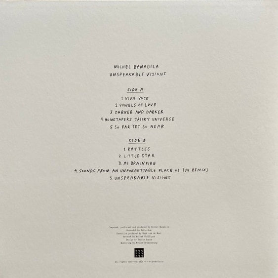 Michel Banabila – Unspeakable Visions