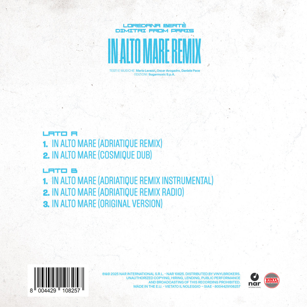 Loredana Bertè - In Alto Mare (Dimitri From Paris Remix)
