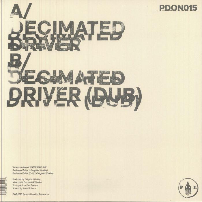 Paranoid London with Water Machine - Decimated Driver