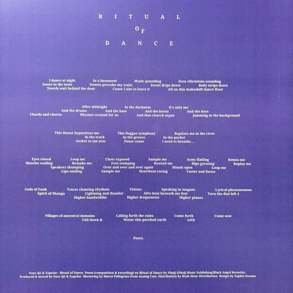 Suze Ijó / Zopelar – Ritual Of Dance【近日入荷予定】
