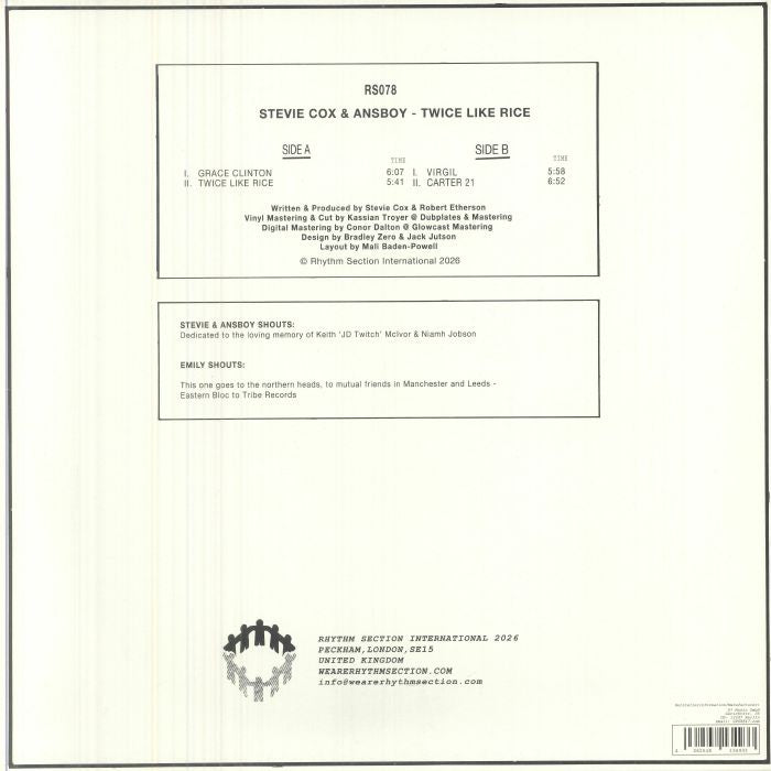 Stevie Cox & Ansboy - Twice Like Rice【近日入荷予定】