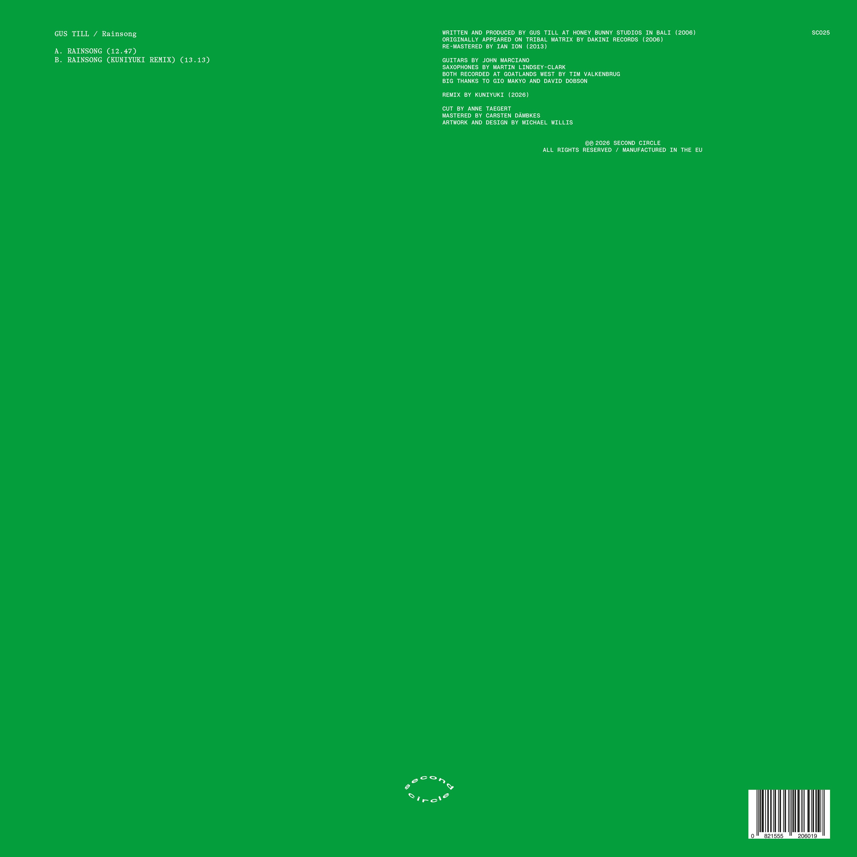 Gus Till - Rainsong【近日入荷予定】