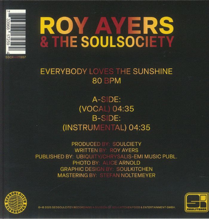 Roy Ayers & The Soul Society – Everybody Loves The Sunshine