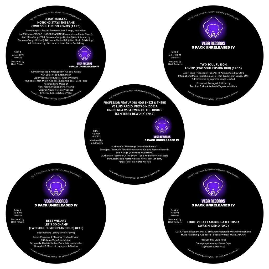 Various – Vega Records 5 Pack Unreleased IV