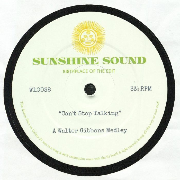 Walter Gibbons - Can't Stop Talking / Can't Stop Laughing【近日入荷予定】