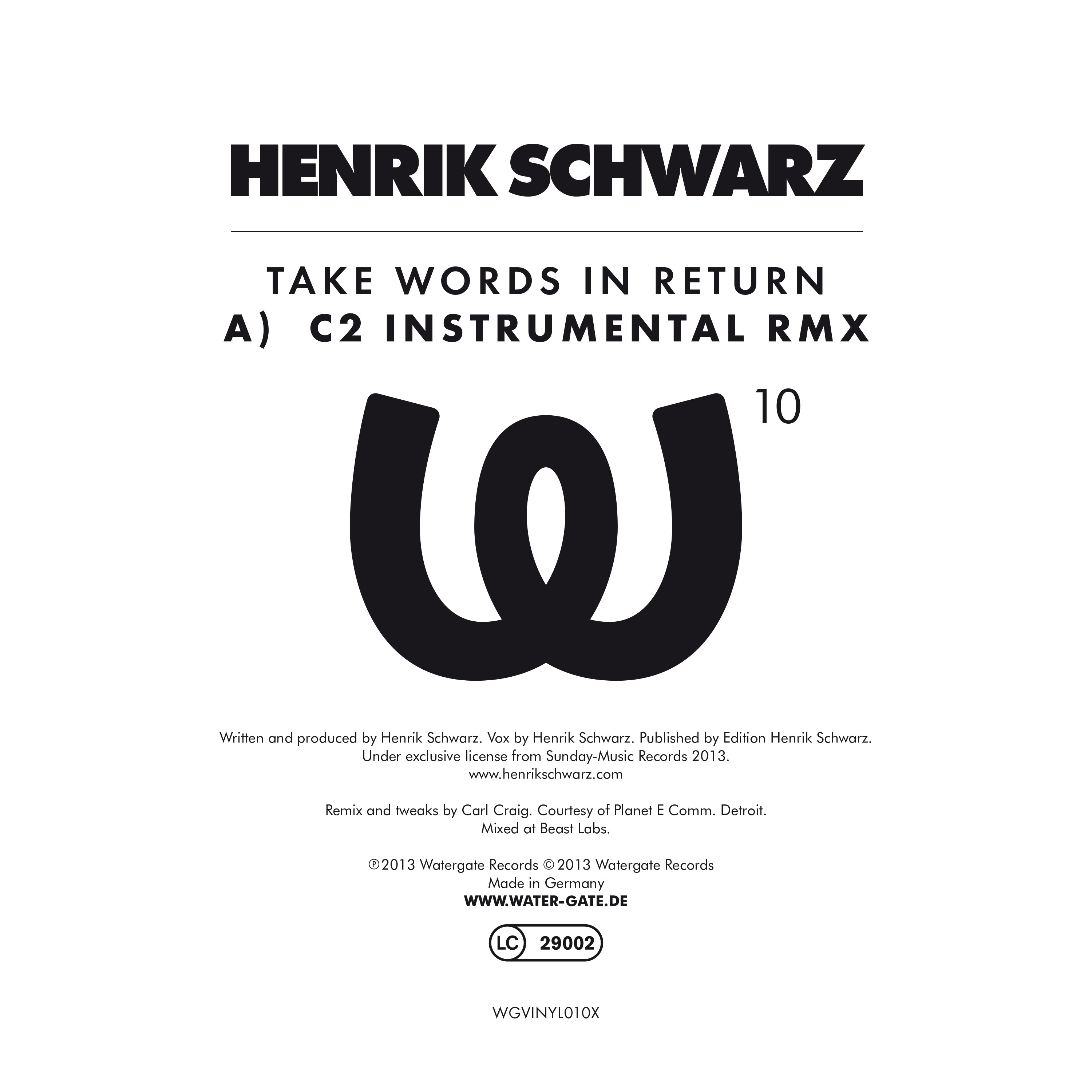 Henrik Schwarz - Take Words In Return (C2 Inst Rmx)