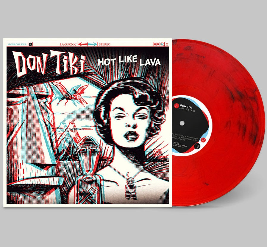 DON TIKI / HOT LIKE LAVA - RED with BLACK SWIRL VINYL (LP)