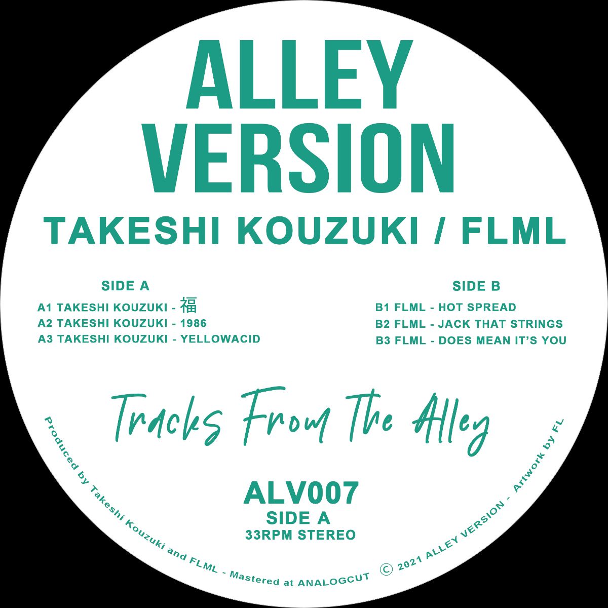 TAKESHI KOUZIKI / FLML / TRACKS FROM THE ALLEY EP