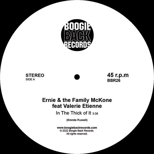 ERNIE & THE FAMILY MCKONE / IN THE THICK OF IT / FEELS LIKE I'M IN LOVE (7 inch)