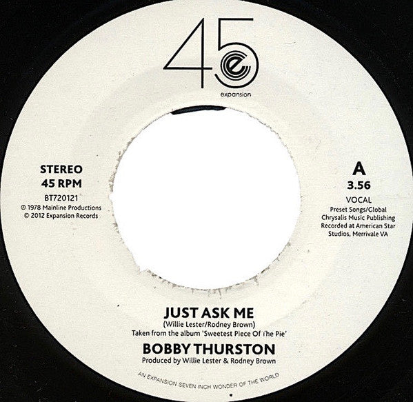 BOBBY THURSTON / JUST ASK ME / FOOLISH MAN (7 inch)