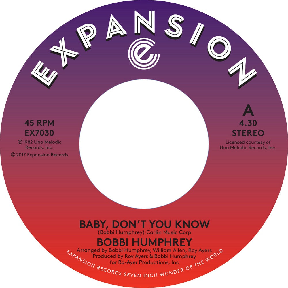 BOBBI HUMPHREY / BABY DON'T YOU KNOW (7 inch)