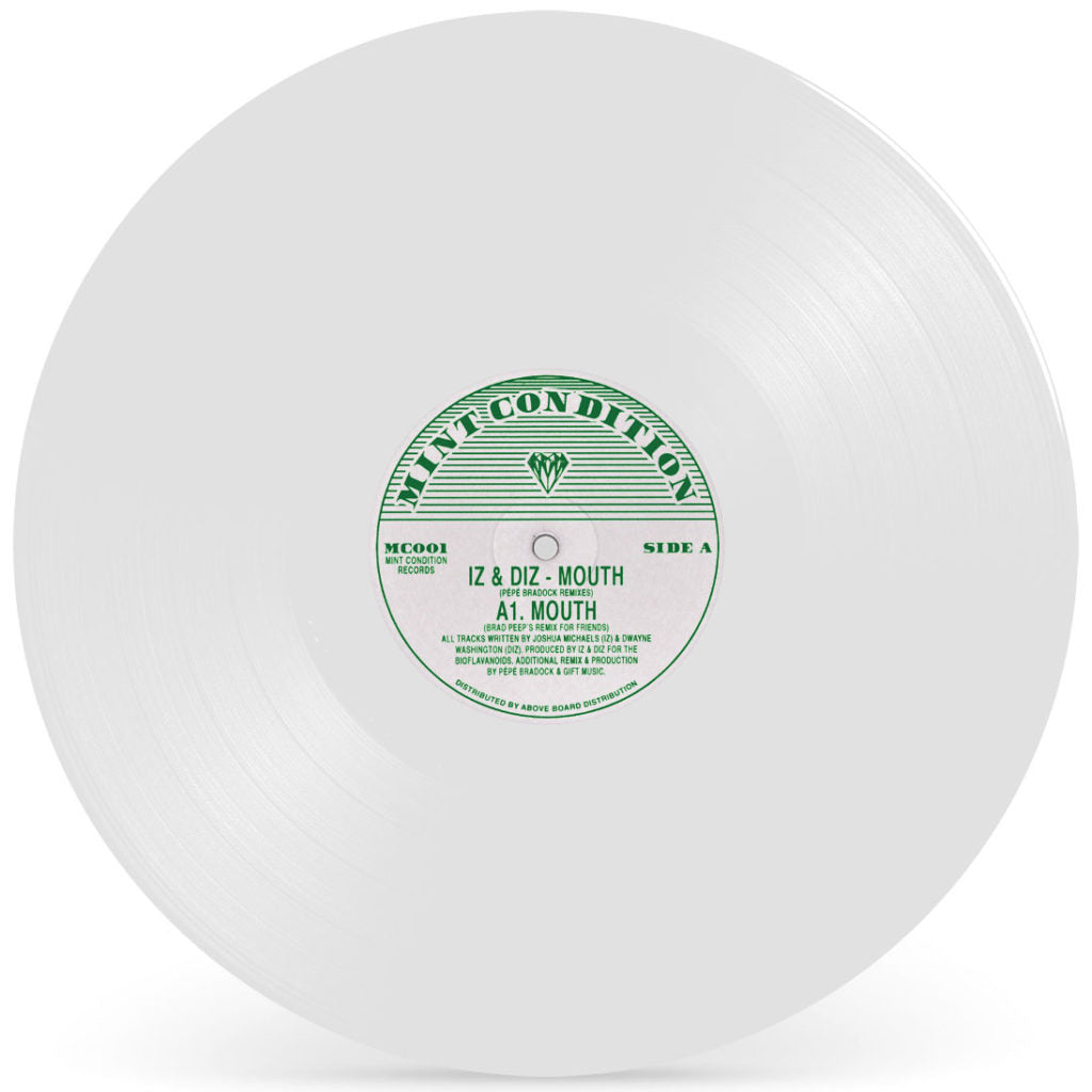 IZ & DIZ / MOUTH (PEPE BRADOCK UNRELEASED MIXES) (WHITE VINYL REPRESS)