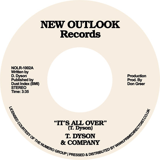 T.DYSON & COMPANY / IT'S ALL OVER / FIRST TIME (7 inch) -RSD LIMITED-
