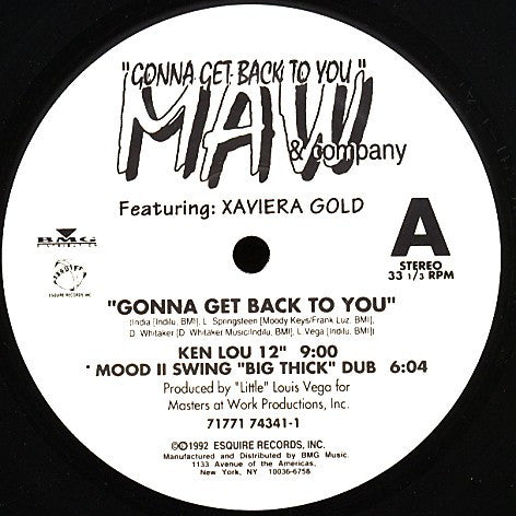 MAW & COMPANY / GONNA GET BACK TO YOU (USED)