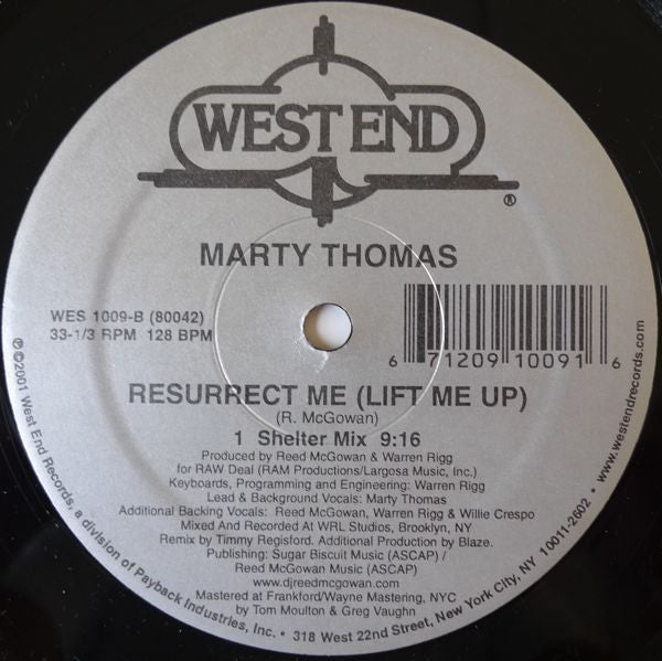 MARTY THOMAS / RESURRECT ME (LIFT ME UP) (W-PACK) (USED)