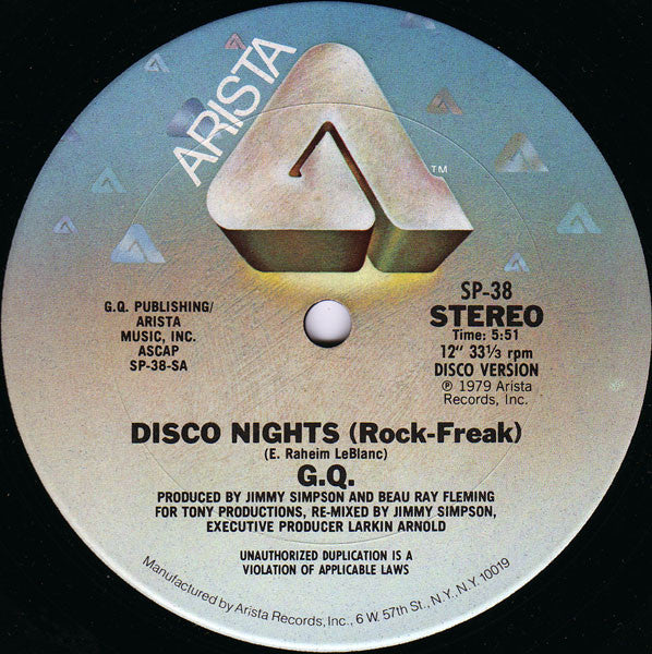 GQ / DISCO NIGHTS / BOOGIE OOGIE OOGIE(USED)