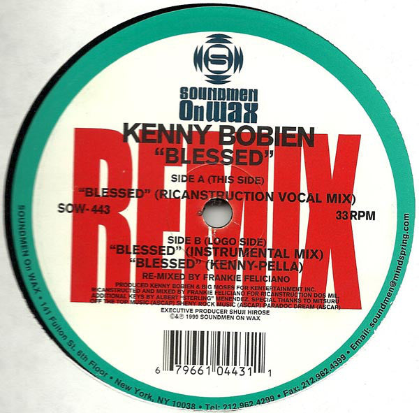 KENNY BOBIEN / BLESSED (FRANKIE FELICIANO REMIX) (W-PACK) (USED)