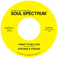 STEVENS & FOSTER / I WANT TO BE LOVE / WHAT WOULD I HAVE (7inch)
