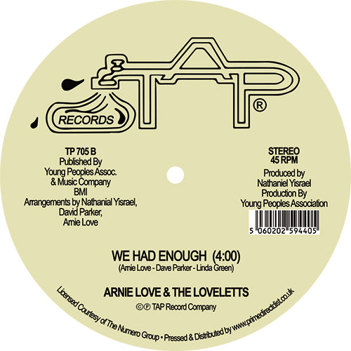 ARNIE LOVE & THE LOVELETTS / INVISIBLE WIND / ME, MYSELF & I / WE HAD ENOUGH -RSD LIMITED-