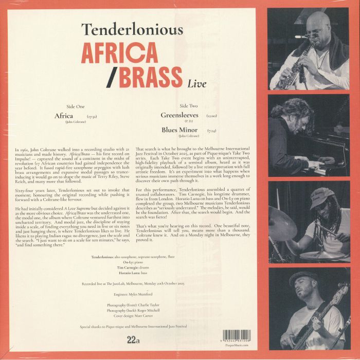 Tenderlonious - Africa / Brass Live【近日入荷予定】