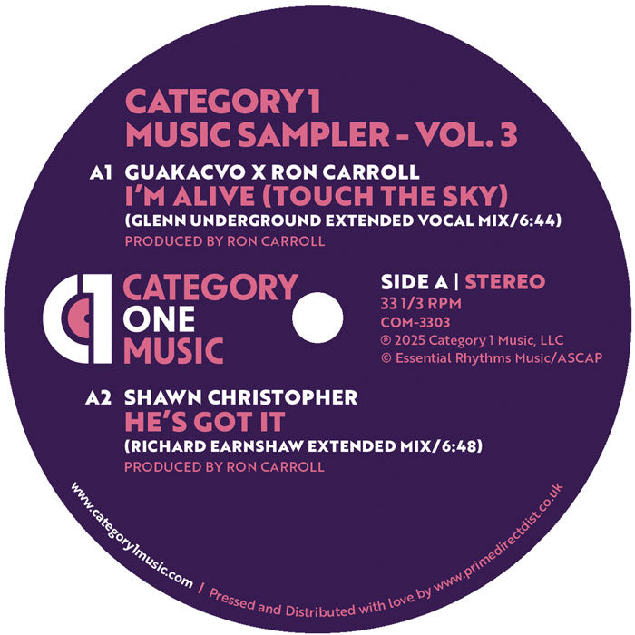GU aka CVO x Ron Carroll / Shawn Christopher / Terry Dexter / Aires Adora - Category 1 Music Sampler - Vol. 3