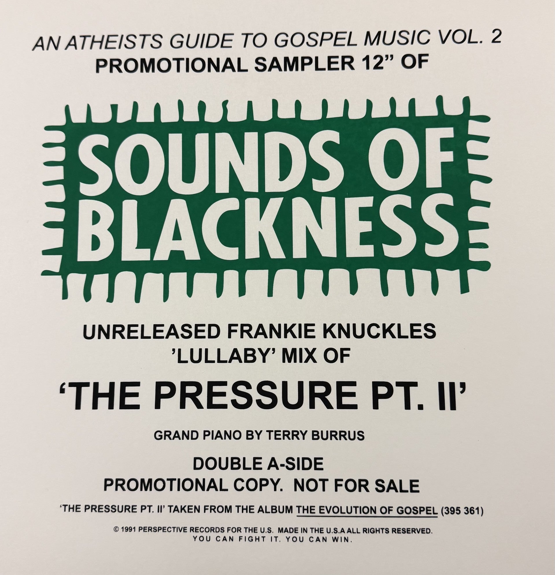 Sounds Of Blackness – The Pressure Pt. II (Unreleased Frankie Knuckles Lullaby Mix)
