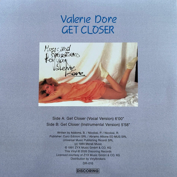 Valerie Dore – Get Closer【近日入荷予定】
