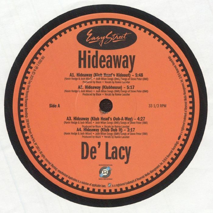 De'Lacy – Hideaway【近日入荷予定】