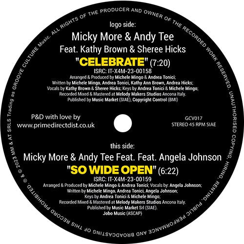 Micky More & Andy Tee Feat. Kathy Brown & Sheree Hicks / Micky More & Andy Tee Feat. Angela Johnson – Celebrate / So Wide Open