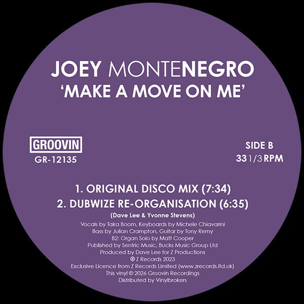 Joey Montenegro (Dave Lee) - Make A Move On Me【近日入荷予定】
