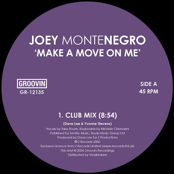 Joey Montenegro (Dave Lee) - Make A Move On Me【近日入荷予定】