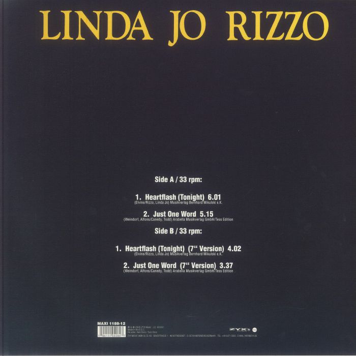 Linda Jo Rizzo – Heartflash (Tonight)【近日入荷予定】