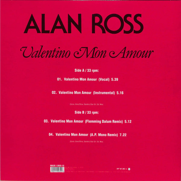 Alan Ross – Valentino Mon Amour【近日入荷予定】